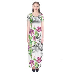 Flowers Short Sleeve Maxi Dress by goljakoff