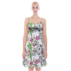 Flowers Spaghetti Strap Velvet Dress by goljakoff