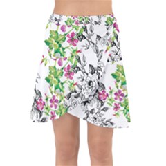 Flowers Wrap Front Skirt by goljakoff