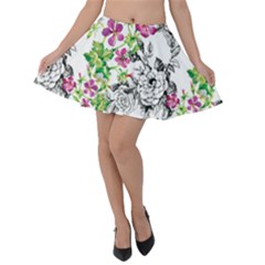 Flowers Velvet Skater Skirt by goljakoff