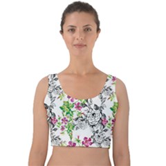 Flowers Velvet Crop Top by goljakoff