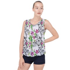 Flowers Bubble Hem Chiffon Tank Top by goljakoff