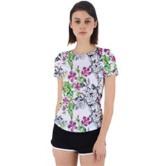 Flowers Back Cut Out Sport Tee by goljakoff