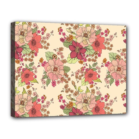 Vintage Garden Flowers Canvas 14  X 11  (stretched) by goljakoff