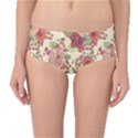 Vintage garden flowers Mid-Waist Bikini Bottoms View1