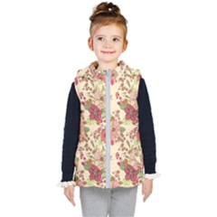 Vintage Garden Flowers Kids  Hooded Puffer Vest by goljakoff