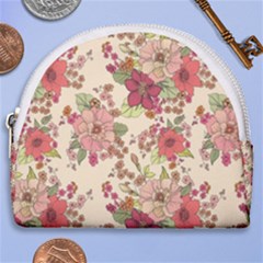 Vintage Garden Flowers Horseshoe Style Canvas Pouch by goljakoff