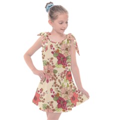 Vintage Garden Flowers Kids  Tie Up Tunic Dress by goljakoff