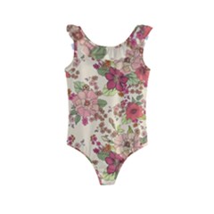 Vintage Garden Flowers Kids  Frill Swimsuit by goljakoff