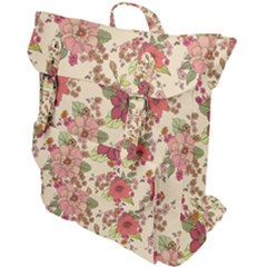 Vintage Garden Flowers Buckle Up Backpack