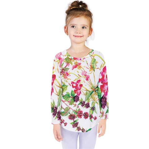 Spring Flowers Kids  Long Sleeve Tee by goljakoff