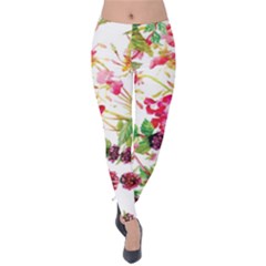 Spring Flowers Velvet Leggings by goljakoff