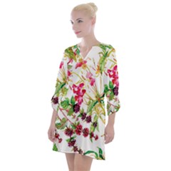 Spring Flowers Open Neck Shift Dress