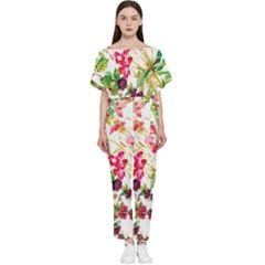 Spring Flowers Batwing Lightweight Jumpsuit