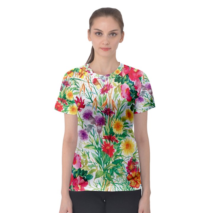 Summer flowers Women s Sport Mesh Tee