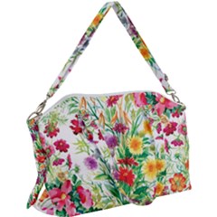 Summer Flowers Canvas Crossbody Bag by goljakoff