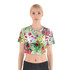 Summer Flowers Cotton Crop Top by goljakoff