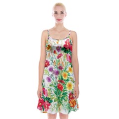 Summer Flowers Spaghetti Strap Velvet Dress by goljakoff