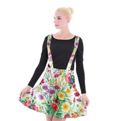 Summer Flowers Suspender Skater Skirt by goljakoff