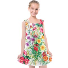 Summer Flowers Kids  Cross Back Dress by goljakoff