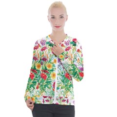 Summer Flowers Casual Zip Up Jacket by goljakoff