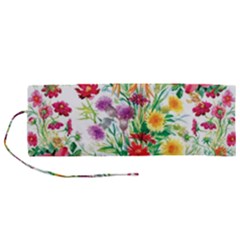 Summer Flowers Roll Up Canvas Pencil Holder (m) by goljakoff