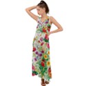 Summer flowers V-Neck Chiffon Maxi Dress View1