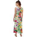 Summer flowers V-Neck Chiffon Maxi Dress View2