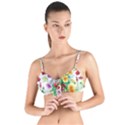 Summer flowers Tie Up Cut Bikini Top View1