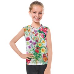 Summer Flowers Kids  Mesh Tank Top by goljakoff