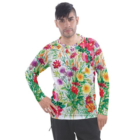 Summer Flowers Men s Pique Long Sleeve Tee by goljakoff