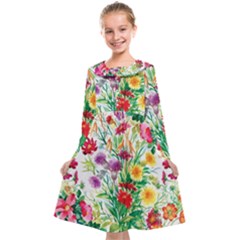 Summer Flowers Kids  Midi Sailor Dress