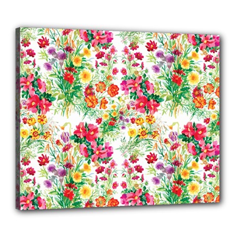 Summer Flowers Pattern Canvas 24  X 20  (stretched) by goljakoff