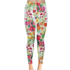 Summer Flowers Pattern Leggings  by goljakoff