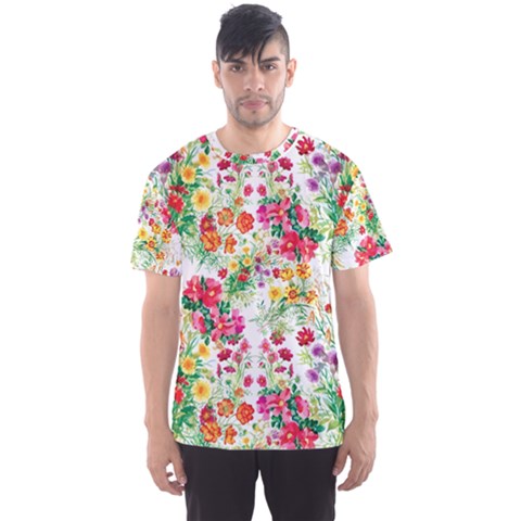 Summer Flowers Pattern Men s Sport Mesh Tee by goljakoff