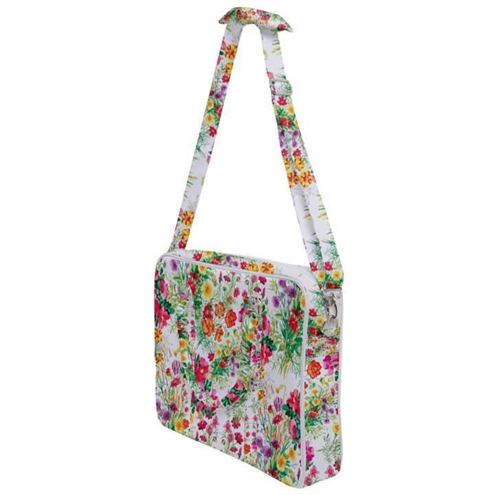 Summer flowers pattern Cross Body Office Bag