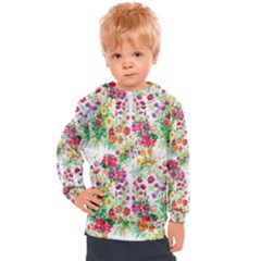 Summer Flowers Pattern Kids  Hooded Pullover by goljakoff