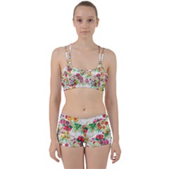 Summer Flowers Pattern Perfect Fit Gym Set by goljakoff