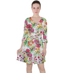 Summer Flowers Pattern Ruffle Dress by goljakoff