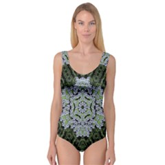 Calm In The Flower Forest Of Tranquility Ornate Mandala Princess Tank Leotard  by pepitasart