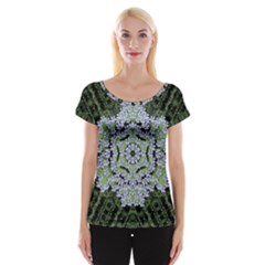 Calm In The Flower Forest Of Tranquility Ornate Mandala Cap Sleeve Top by pepitasart