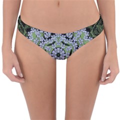 Calm In The Flower Forest Of Tranquility Ornate Mandala Reversible Hipster Bikini Bottoms by pepitasart