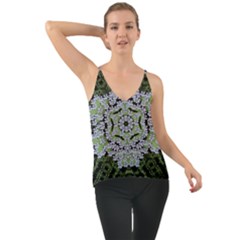 Calm In The Flower Forest Of Tranquility Ornate Mandala Chiffon Cami by pepitasart