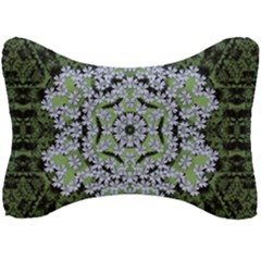 Calm In The Flower Forest Of Tranquility Ornate Mandala Seat Head Rest Cushion by pepitasart