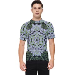 Calm In The Flower Forest Of Tranquility Ornate Mandala Men s Short Sleeve Rash Guard by pepitasart