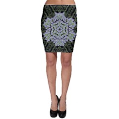 Calm In The Flower Forest Of Tranquility Ornate Mandala Bodycon Skirt by pepitasart