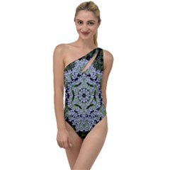 Calm In The Flower Forest Of Tranquility Ornate Mandala To One Side Swimsuit by pepitasart