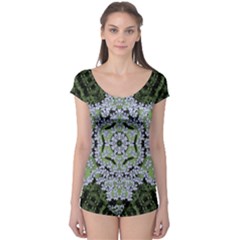 Calm In The Flower Forest Of Tranquility Ornate Mandala Boyleg Leotard  by pepitasart