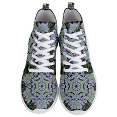 Calm In The Flower Forest Of Tranquility Ornate Mandala Men s Lightweight High Top Sneakers by pepitasart