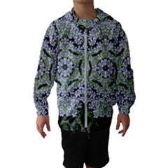 Calm In The Flower Forest Of Tranquility Ornate Mandala Kids  Hooded Windbreaker by pepitasart